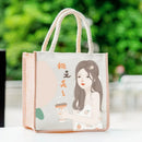 Axyaa Kawaii Cotton Lunch Bag for Men or Women: Portable, Thickened, Student-Friendly