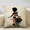 Axyaa African Dance Oil Painting Cushion Cover 45x45cm for Home Living Room Decor