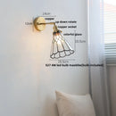 Axyaa Flower Glass LED Wall Sconce Pull Chain Switch Rotatable Mirror Light
