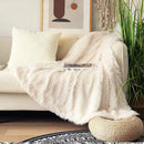 Axyaa Cozy Faux Fur Reversible Throw Blanket: Soft Plush Fluffy Blanket for Couch