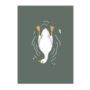 Axyaa Funny Green Goose Canvas Wall Art for Nursery & Home Decor