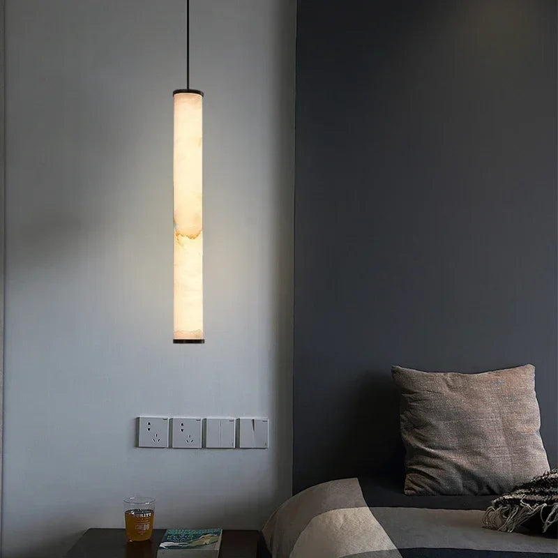Axyaa Retro Marble LED Chandeliers for Modern Luxury Decor.