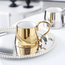 Axyaa Electroplated Ceramic Coffee Cup - Nordic Light Luxury, Personalized Gift Mug