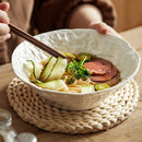 Axyaa Rock Grain Soup Bowl, Bamboo Hat Salad Bowl, Ceramic Noodle Bowl