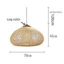 Axyaa Vintage Rattan Pendant Lamps: Handmade LED Lighting for Kitchen Island, Dining Room