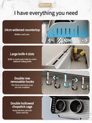Axyaa Kitchen Storage Rack: Waterproof, Multifunctional, Wall-Mounted Seasoning & Knife Holder