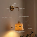 Axyaa Ceramic Copper LED Wall Sconce for Modern Living Room Bedroom Bar Mirror Light