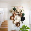 Axyaa Macrame Hat Hangers Boho Wall Decor Shelves for Bedroom, Living Room, Nursery