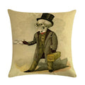 Axyaa Halloween Skull Linen Pillowcase 45*45cm