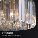 Axyaa Gold Metal Dimmable LED Pendant Light with K9 Crystals
