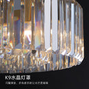 Axyaa Gold Metal Round LED Pendant Light with Dimmable K9 Crystals