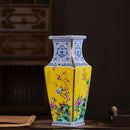Axyaa Gold Painted Enamel Porcelain Vase - Home Office Decor Craft Item