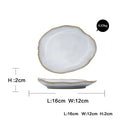Axyaa Ceramics Irregular Shape Rice Salad Bowls Flat Dishes Desserts Plate