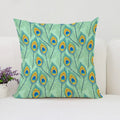Axyaa Peacock Feathers Cushion Cover Set for Bed and Sofa