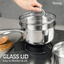 Axyaa Stainless Steel Soup Pot with Steamer Set - Stovetop Compatible