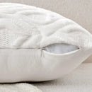 Axyaa Ivory White Plush Faux Wool Throw Pillow Covers, 45x45CM Boho Style