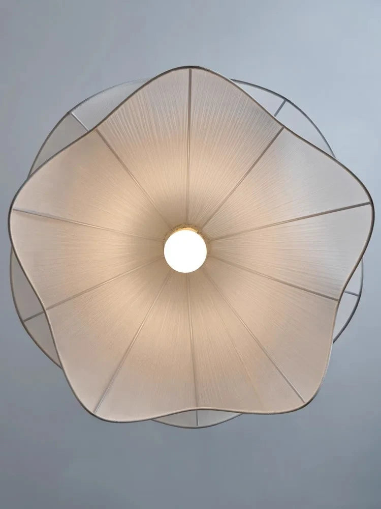 Axyaa Simple Cloth Chandelier: Nordic French Design LED Pendant Light Fixtures