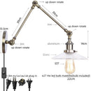 Axyaa Adjustable LED Glass Swing Arm Wall Lamps