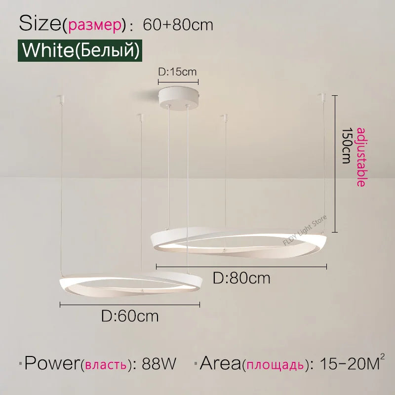 Axyaa Nordic Pendant Chandelier Ring Lamp for Modern Dining Room and Bedroom