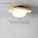 Axyaa Nordic Wood Yellow Travertine LED Ceiling Light for Modern Home Decor