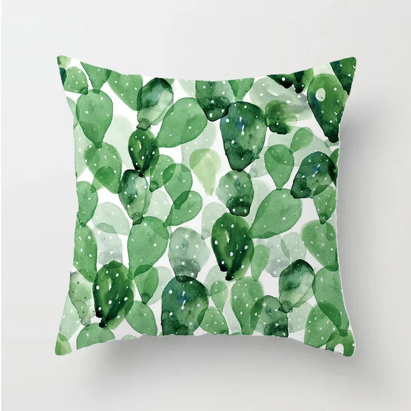 Axyaa Cactus Plants Pattern Cushion Cover Throw Pillow Decor Sofa Pillowcase