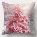 Axyaa Pink Christmas Stick Garland Pillowcase