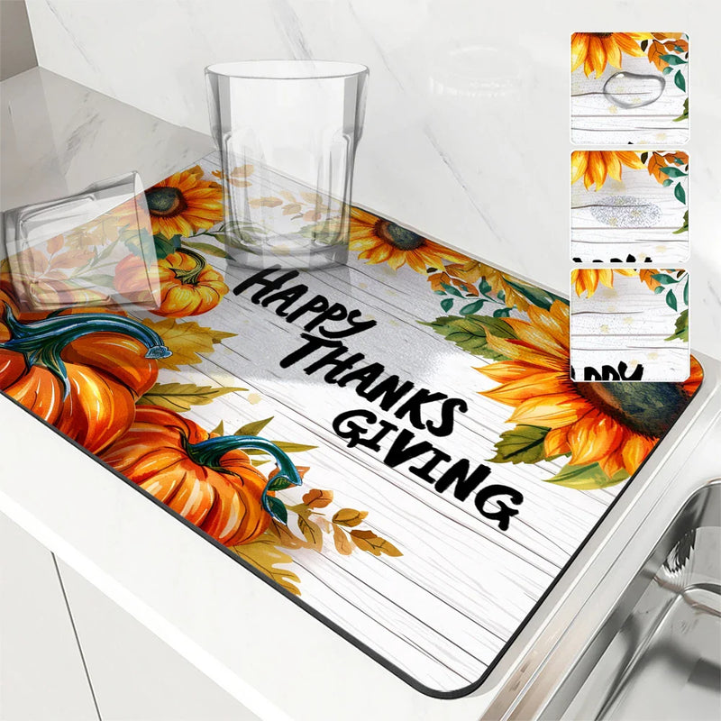 Axyaa Coffee Mat: Absorbent Dish Drying Mat for Kitchen and Bathroom