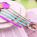 Axyaa Rainbow Stainless Steel Cutlery Set - 16-Piece Dinner Flatware Kit