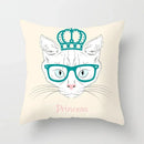 Axyaa Cute Animal Print Pillow Cover - 45X45cm