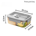 Axyaa Square Divided Bento Box with Tableware · Leakproof Container for Office Lunch & Outdoor Dining