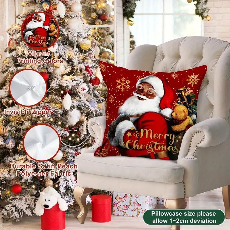 Axyaa Christmas Pillowcase with Zipper Closure for Living Room Sofa Cushion Suite