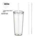 Axyaa Tritan Tumbler 590ml Clear Straw Cup for Outdoor & Office Drinks