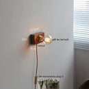 Axyaa Vintage LED Wall Lamp Pull Chain Switch Plug, Walnut Ash Wood Copper