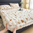 Axyaa Thickened Rabbit Plush Mattress Cover - Winter Warm Single Piece Protector