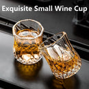 Axyaa Embossed Glass Spirits Cups Set of 6 - 50ml Small Wine Tea Drinking Glass