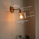 Axyaa Glass Copper LED Wall Sconce Pull Chain Switch Bedroom Living Room Light