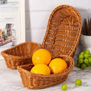Axyaa Oval Rattan Storage Basket for Kitchen, Home Décor, and Organization