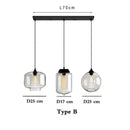 Axyaa Black Glass Cluster Chandelier, Adjustable 3-Light Pendant for Kitchen Island, Dining