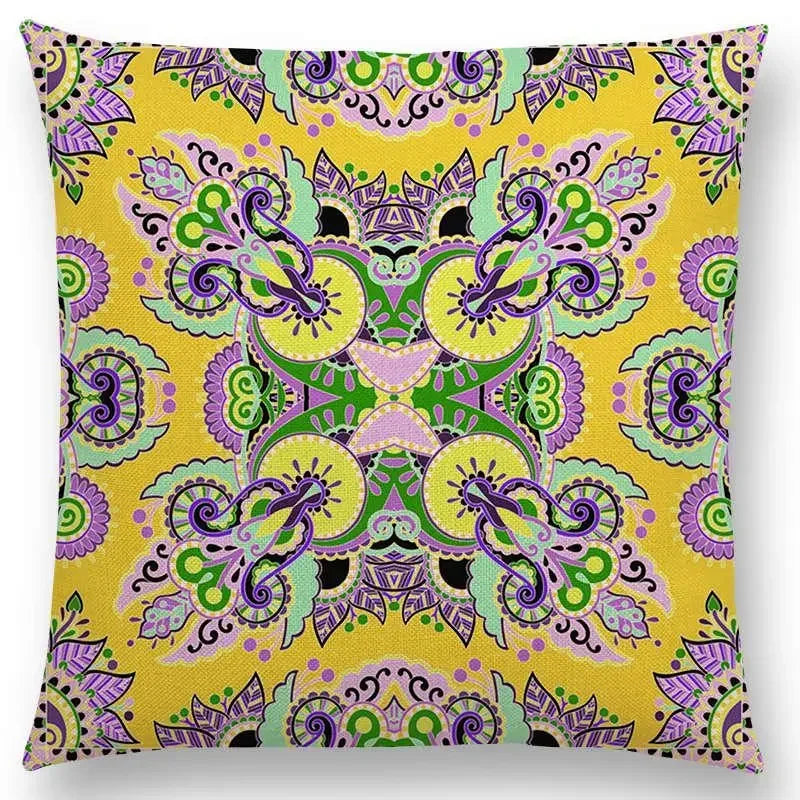Axyaa Boho Paisley Floral Navajo Geometric Fantasy Pillowcase Suite.