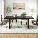 Axyaa 63-Inch Dining Table: Modern Industrial Style for 4-6 People, Heavy-Duty Metal Frame