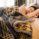 Axyaa Heavy Winter Fleece Plush Blanket: Silky Soft Korean Mink, 2 Ply Reversible Gray
