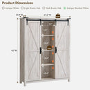 Axyaa Sliding Door Shoe Storage Cabinet, 7-Tier Farmhouse Organizer