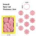 Axyaa Snowflake Cookie Cutter Set - 9Pcs Christmas Baking Tools & Pastry Molds