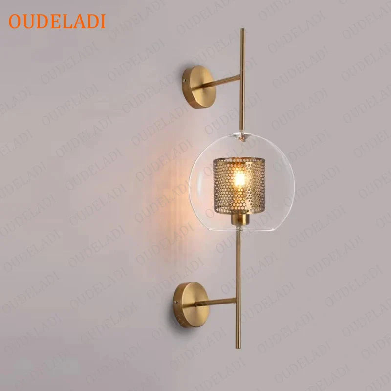 Nordic Glass Wall Sconce by Axya: Modern Bedroom Aisle Living Room Lamp