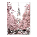 Axyaa Pink Reed Flower Tower Canvas Wall Art for Living Room Home Decor