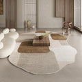 Axyaa Brown Plush Irregular Rug - Fluffy Soft Bedroom/Area Carpet for Retro Living Room