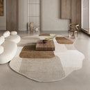 Axyaa Brown Plush Irregular Rug - Fluffy Soft Bedroom/Area Carpet for Retro Living Room
