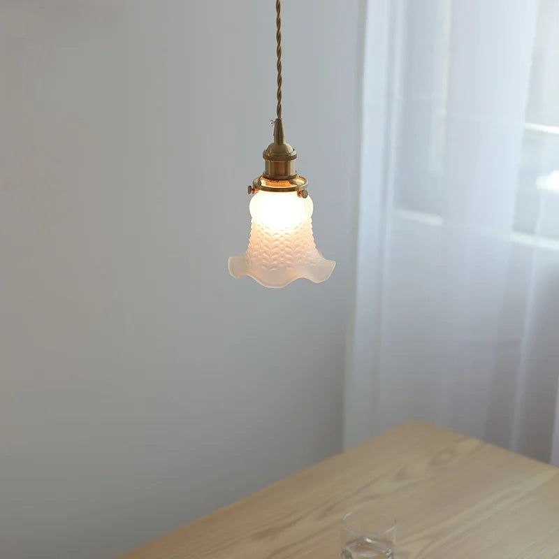 Axyaa Clear Glass LED Pendant Lamp with Copper Socket for Home Décor