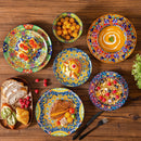 Axyaa New Bohemian Porcelain Dinnerware Set - 12/24 Piece Plates & Bowls
