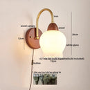 Axyaa Modern Wood Glass LED Wall Light for Living Room Bedroom Balcony